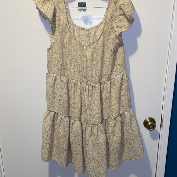 Entro Cream Patterned Mini Dress - Picture 3 of 9